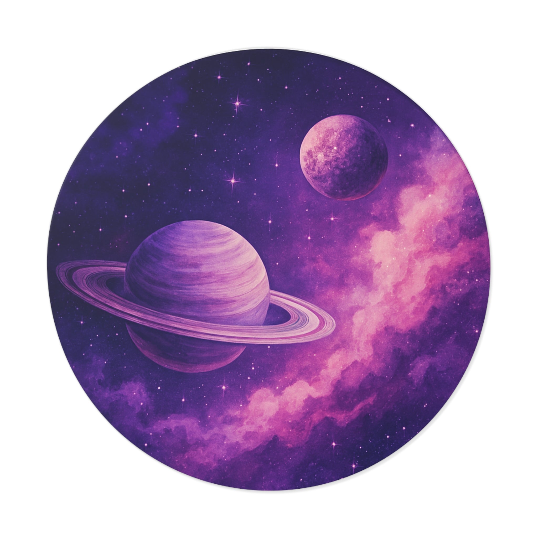 Saturn, Space Sticker, Round Vinyl Stickers 