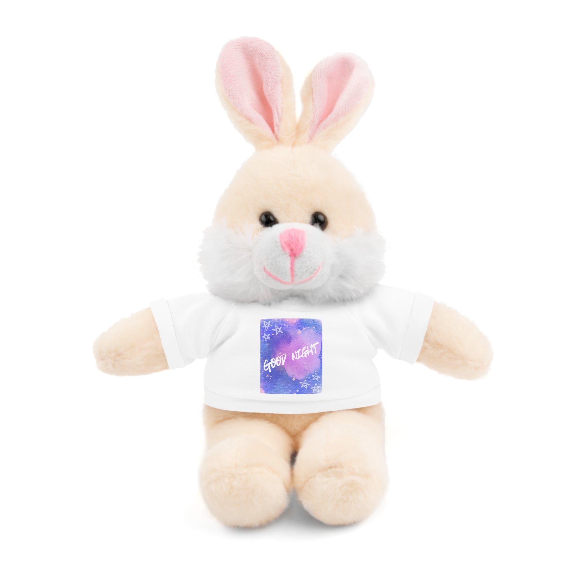 Cozy Buddy: Cute Stuffed Bunny or Sheep with Tee - 'Good Night' 
