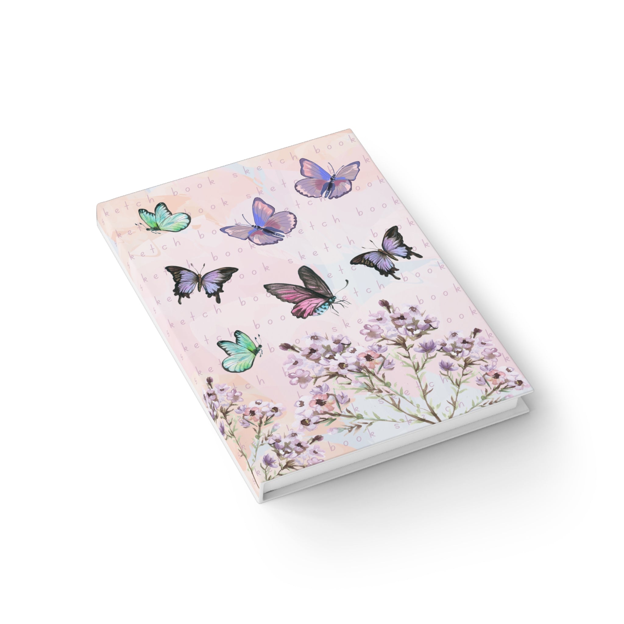 Purple Butterfly Floral Sketchbook 
