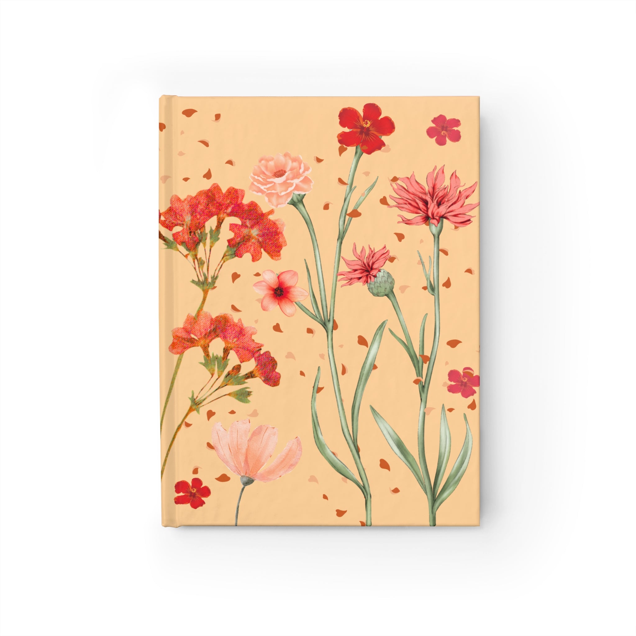Red Floral Meadow Hardcover Journal 