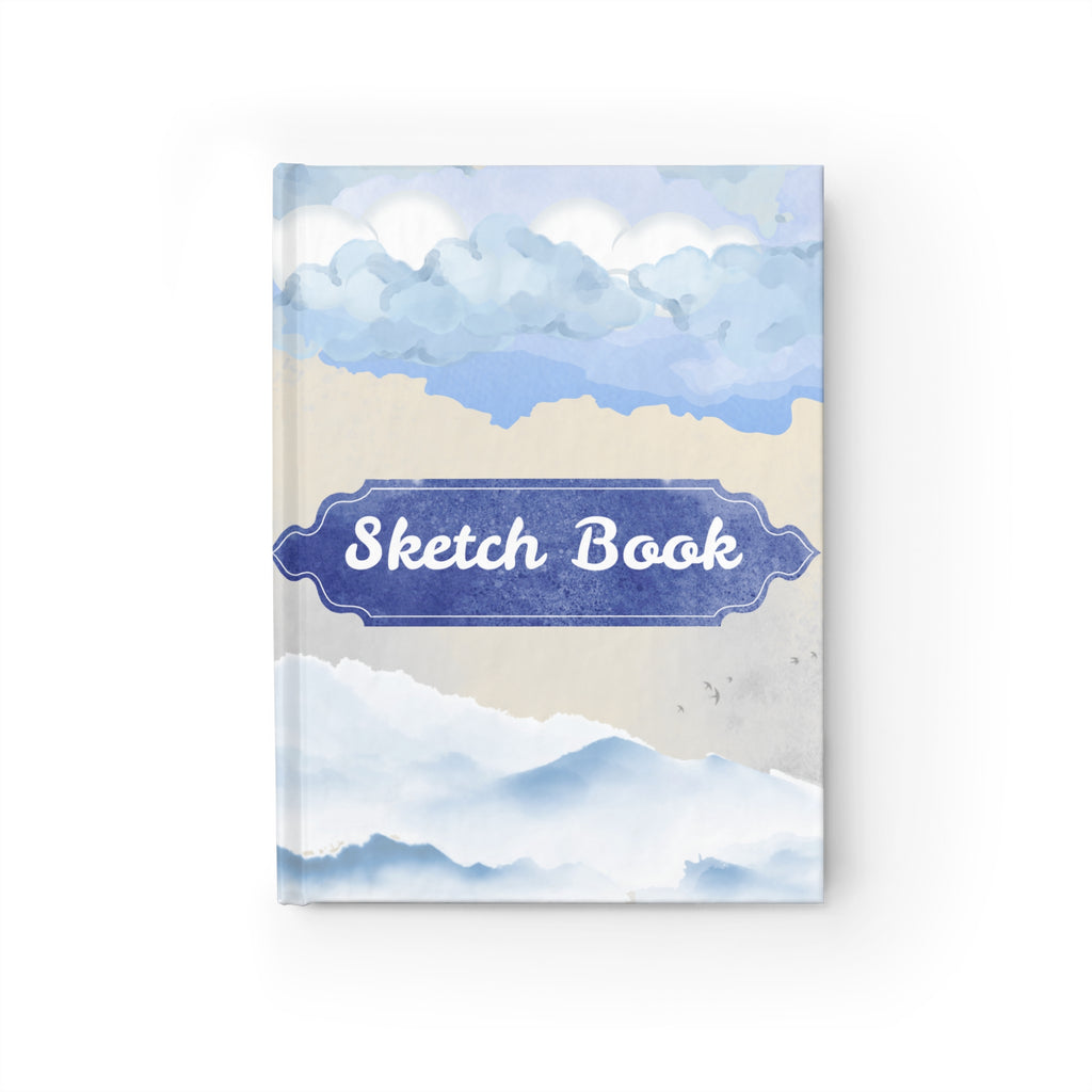 Sketch Book Hardcover Journal — Watercolor Clouds & Mountains 
