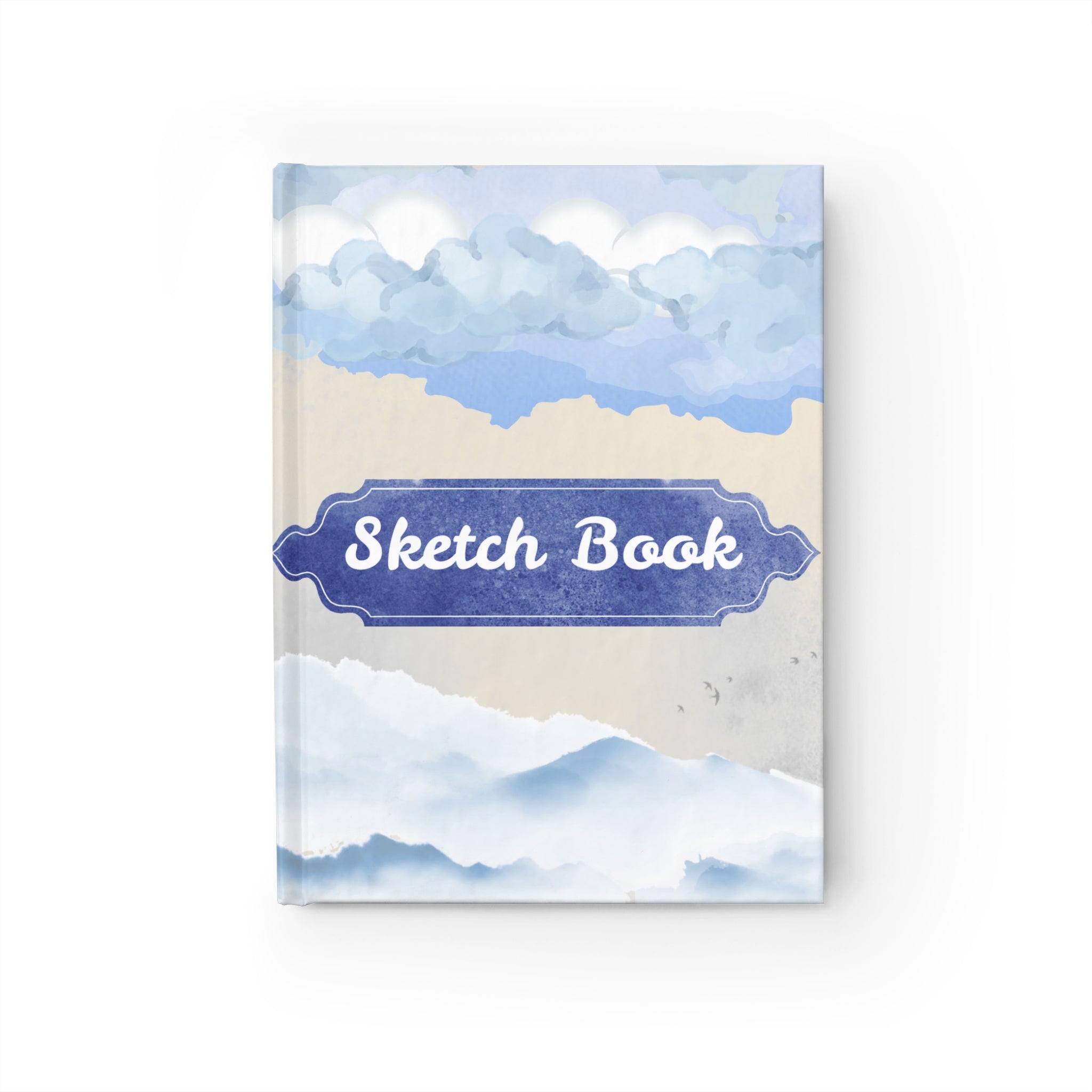 Sketch Book Hardcover Journal — Watercolor Clouds & Mountains 