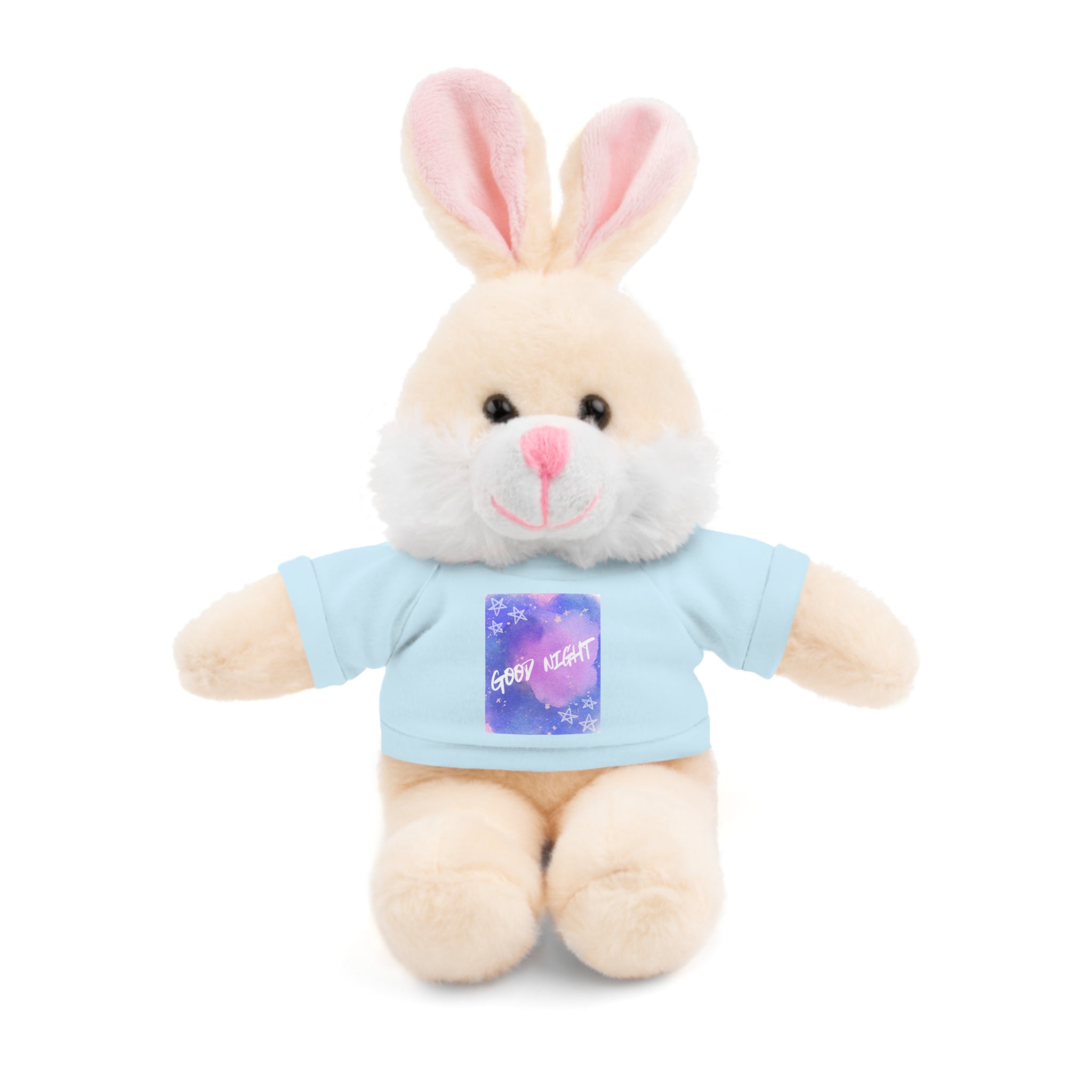 Cozy Buddy: Cute Stuffed Bunny or Sheep with Tee - 'Good Night' 