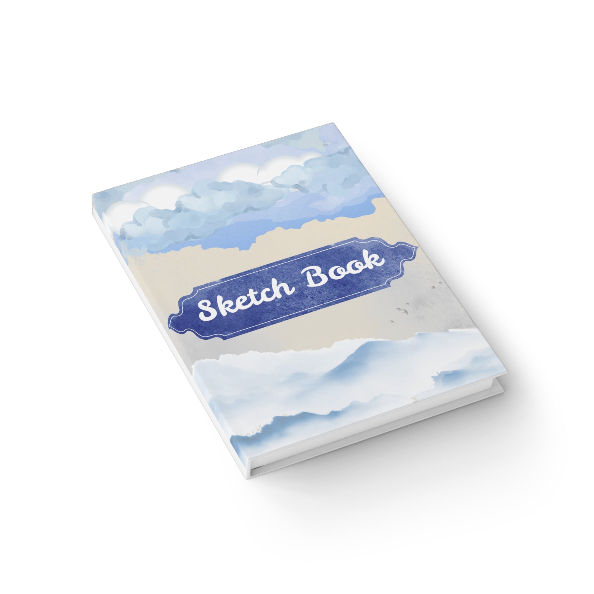 Sketch Book Hardcover Journal — Watercolor Clouds & Mountains 