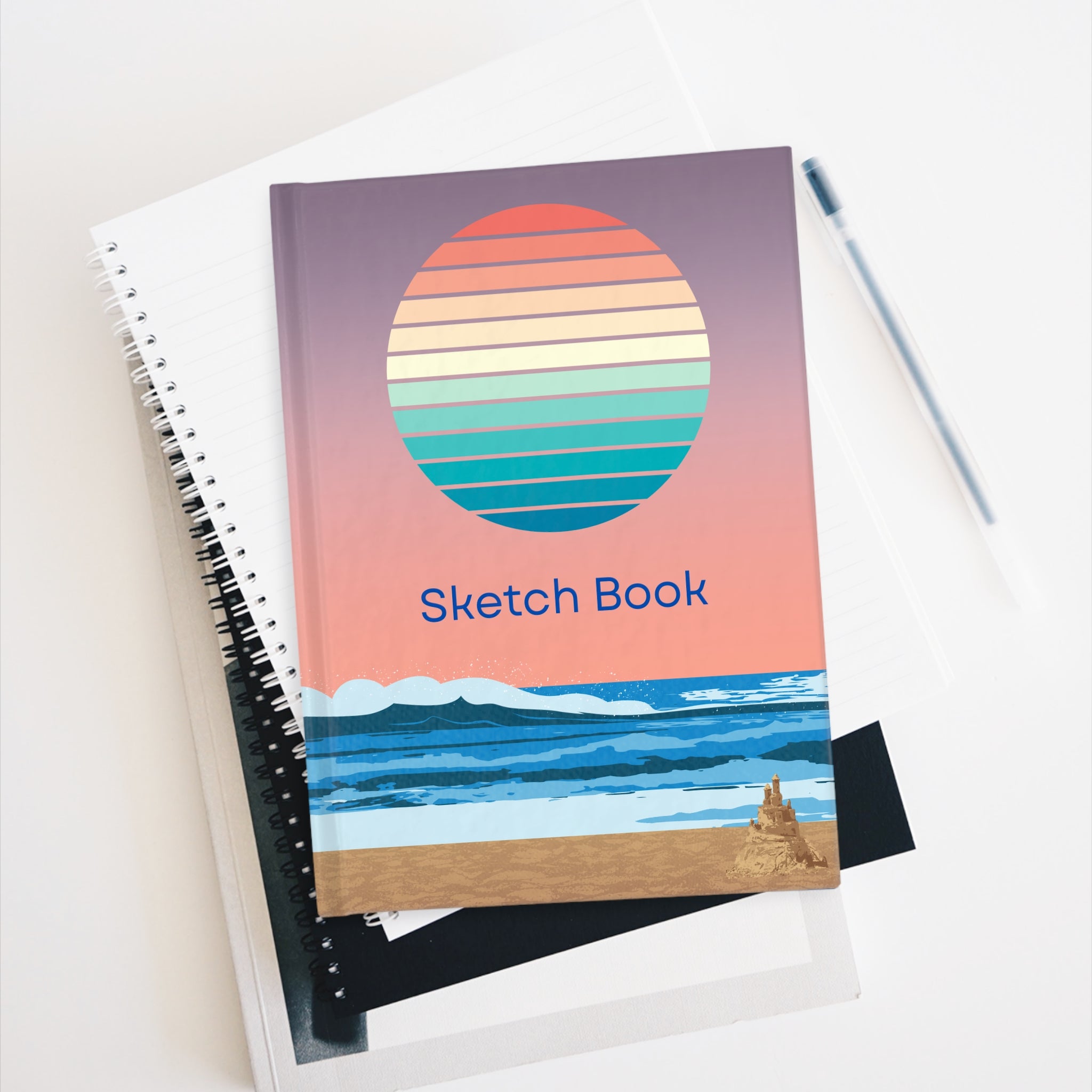 Retro Sunset Beach Sketchbook 