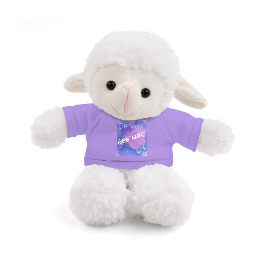 Cozy Buddy: Cute Stuffed Bunny or Sheep with Tee - 'Good Night' 
