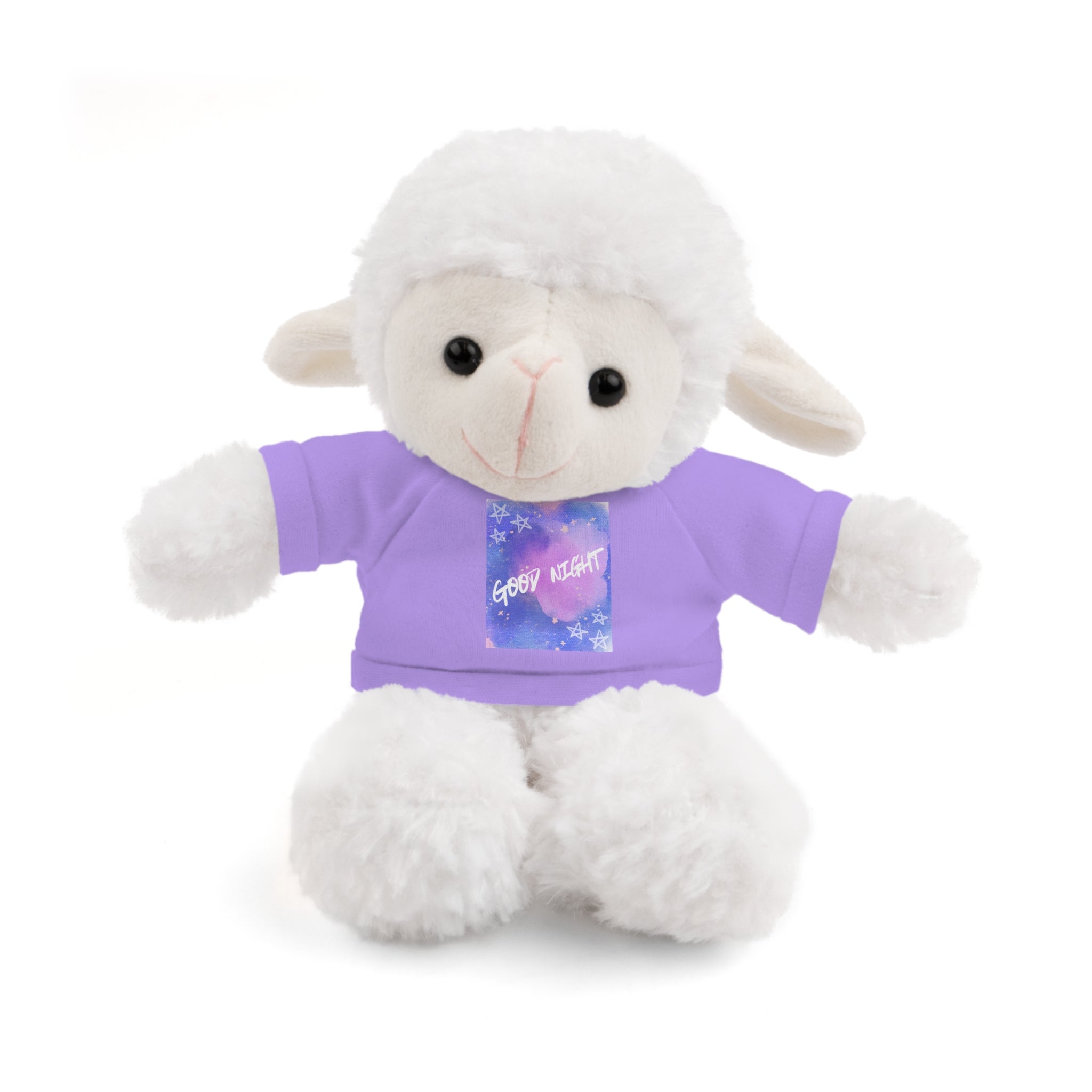 Cozy Buddy: Cute Stuffed Bunny or Sheep with Tee - 'Good Night' 