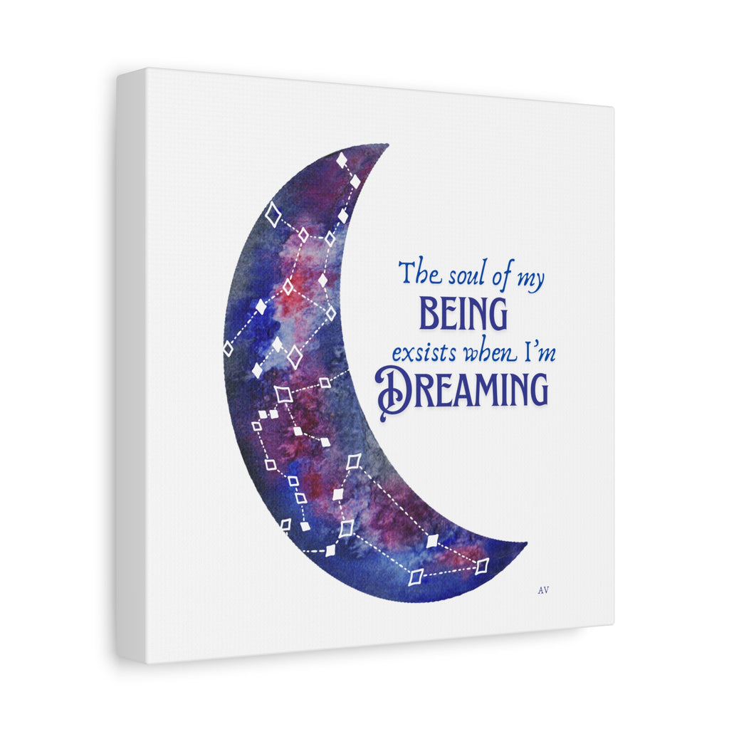 Whimsical Dream Canvas Wall Art, Inspirational Moon Decor, Bedroom Decoration 