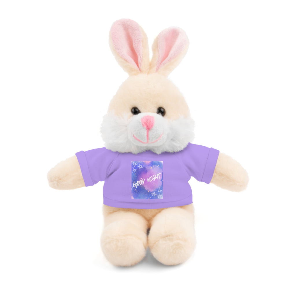 Cozy Buddy: Cute Stuffed Bunny or Sheep with Tee - 'Good Night' 