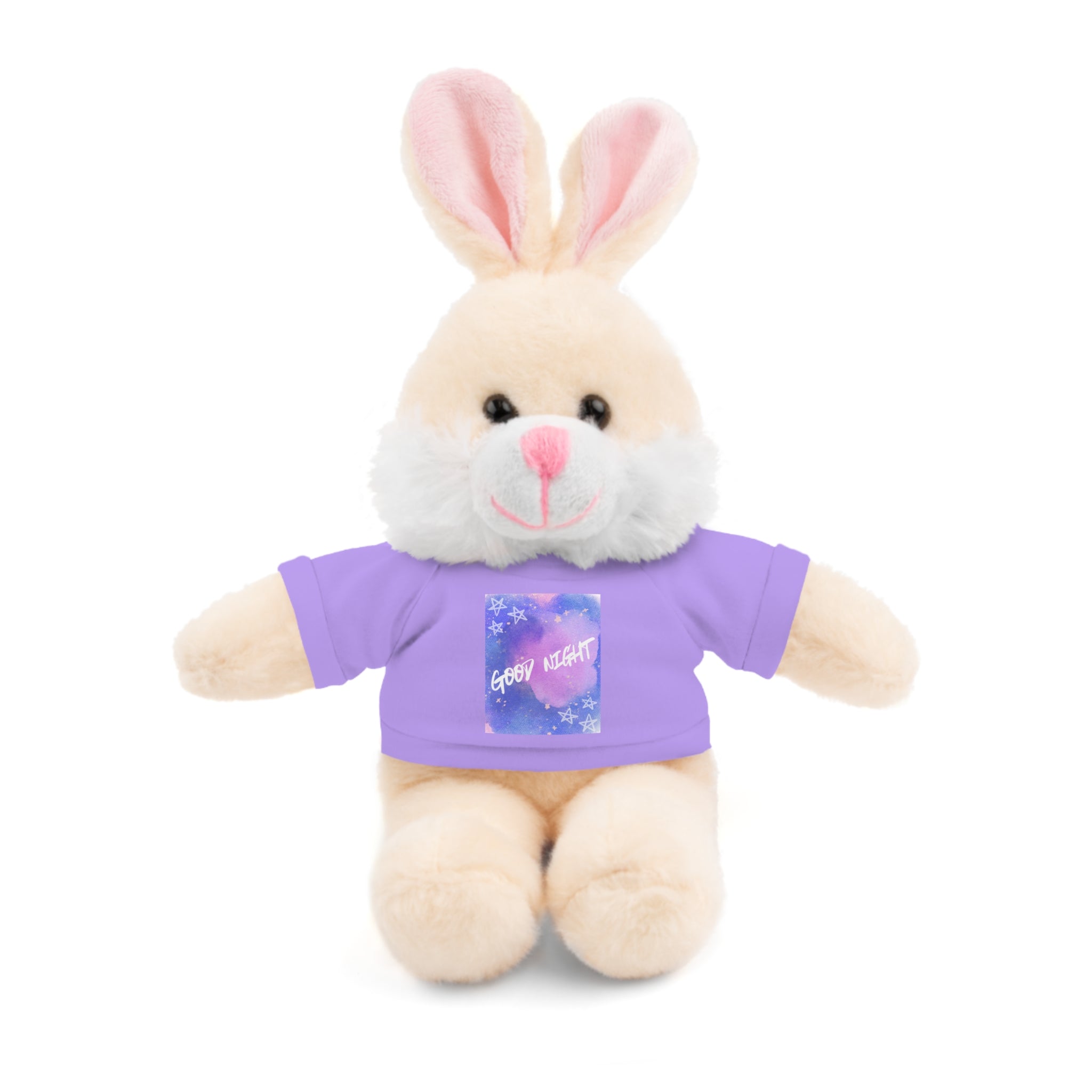 Cozy Buddy: Cute Stuffed Bunny or Sheep with Tee - 'Good Night' 