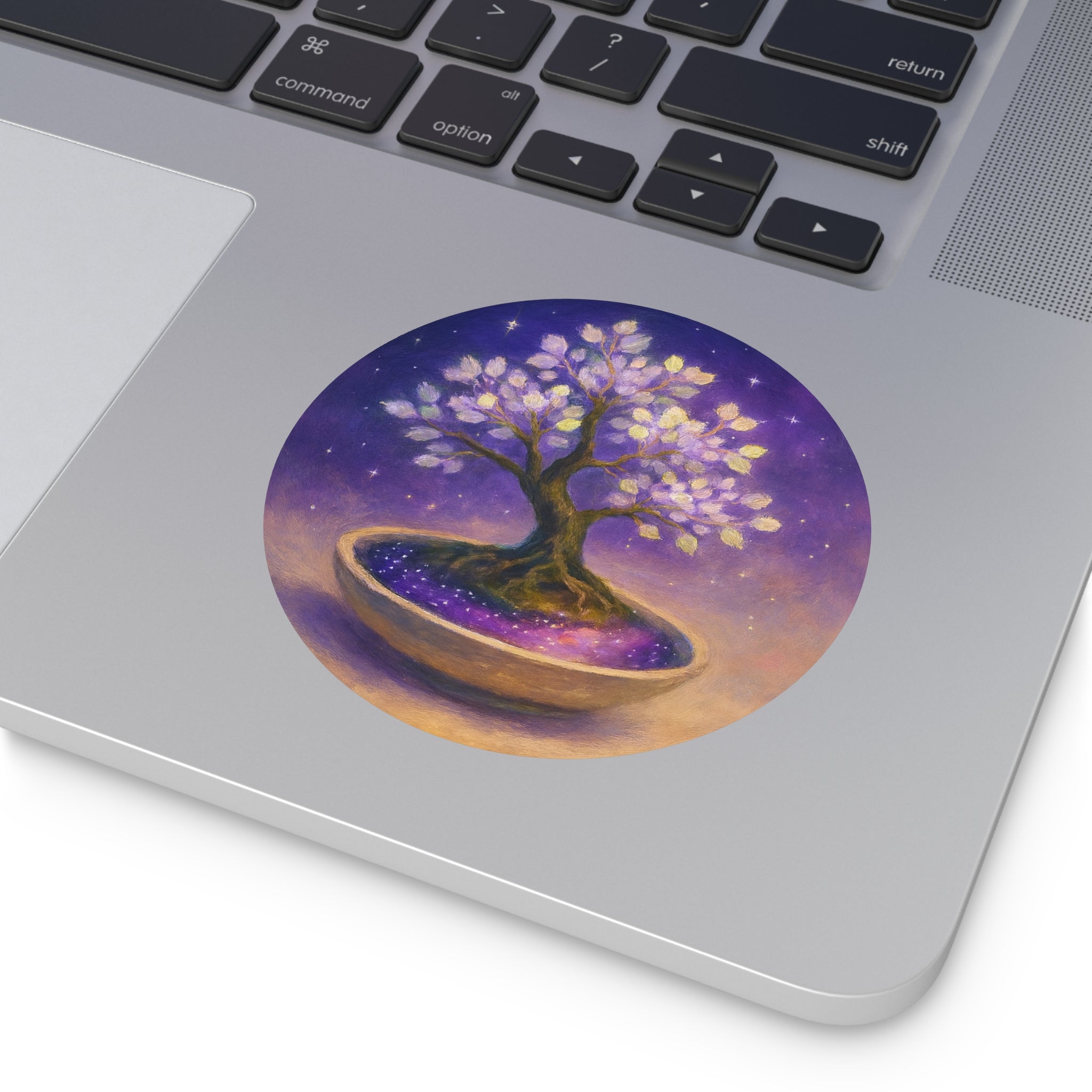 Cosmic Tree, Planted Galaxy, Round Vinyl Stickers 