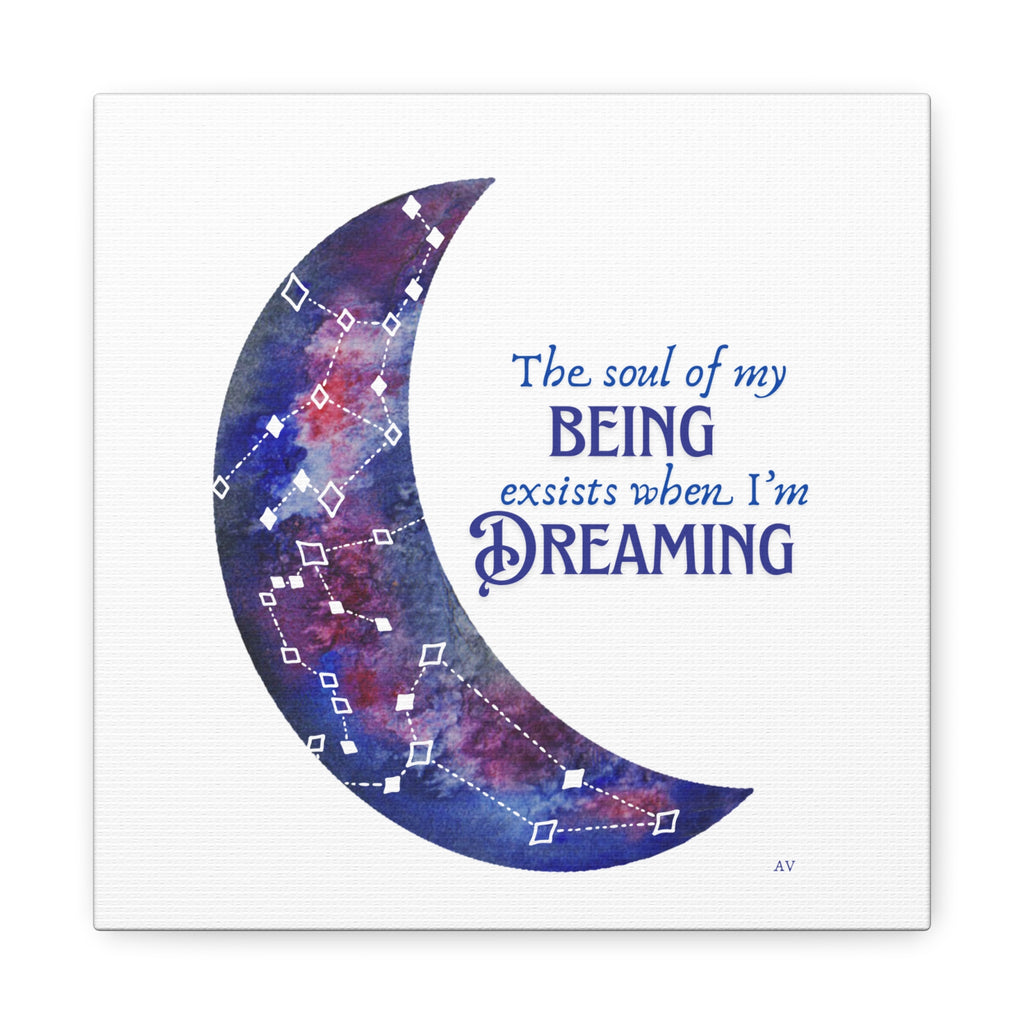Whimsical Dream Canvas Wall Art, Inspirational Moon Decor, Bedroom Decoration 