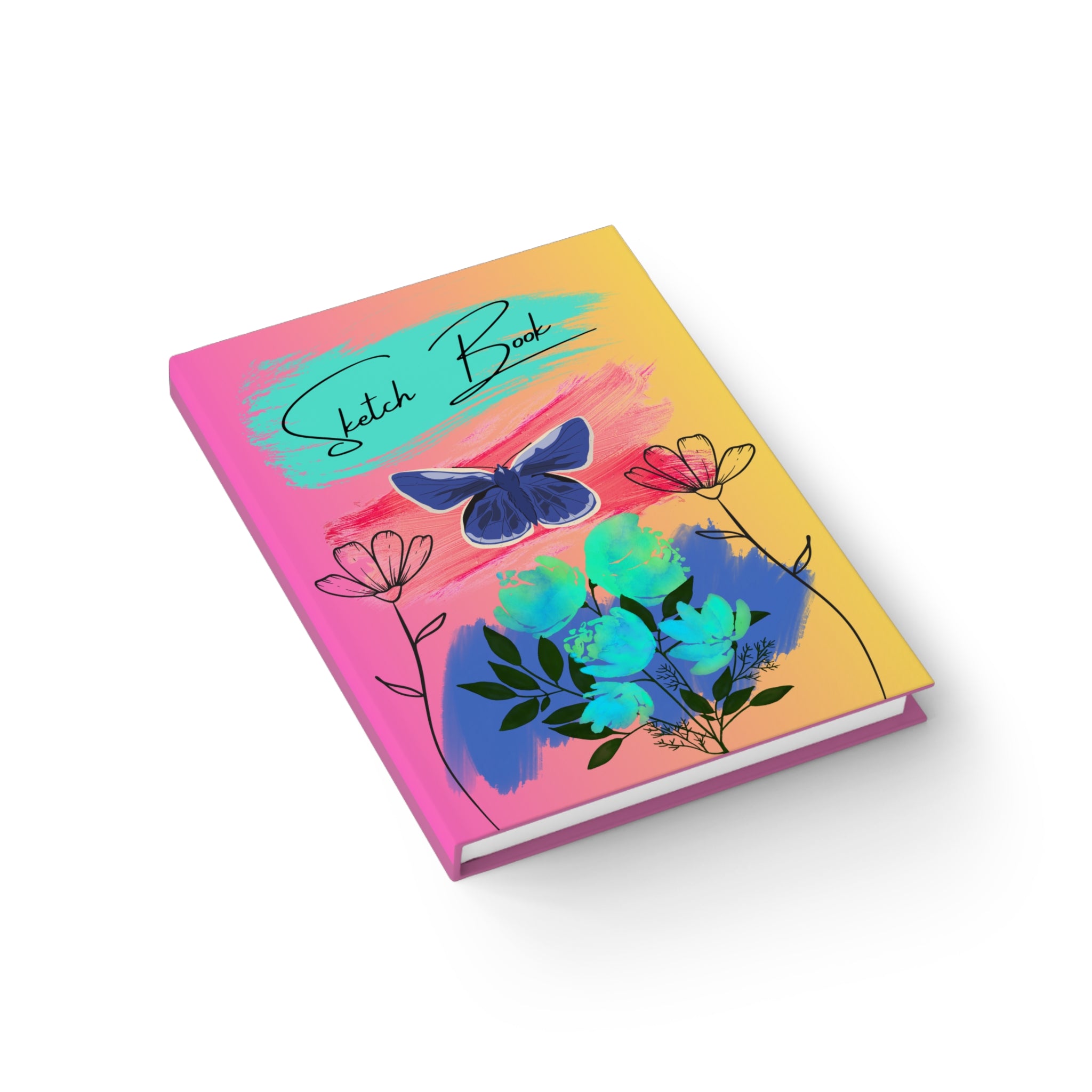 Neon Floral Butterfly Sketchbook 