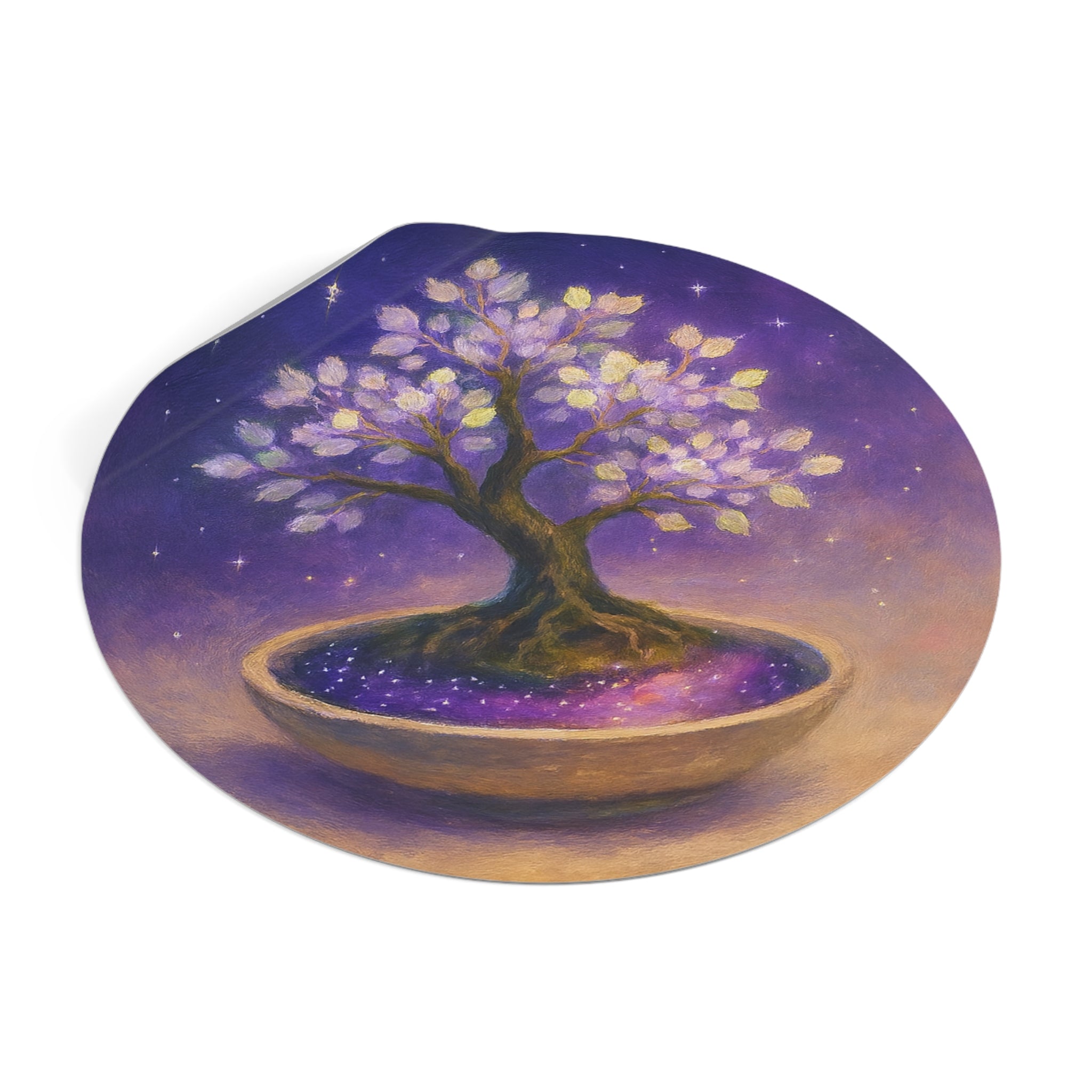 Cosmic Tree, Planted Galaxy, Round Vinyl Stickers 