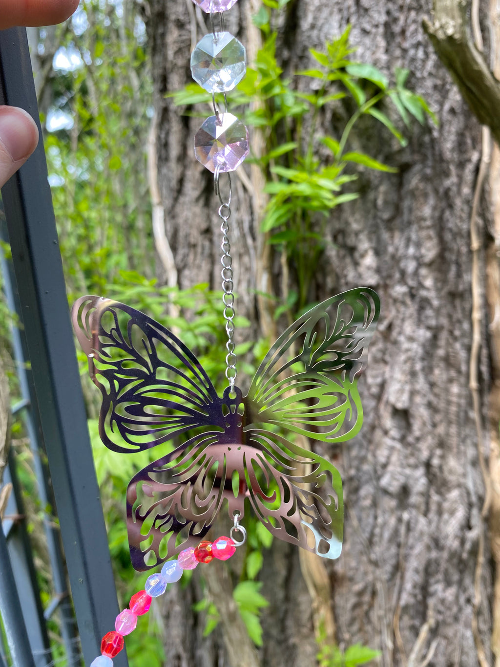 Butterfly rose colored Suncatcher 