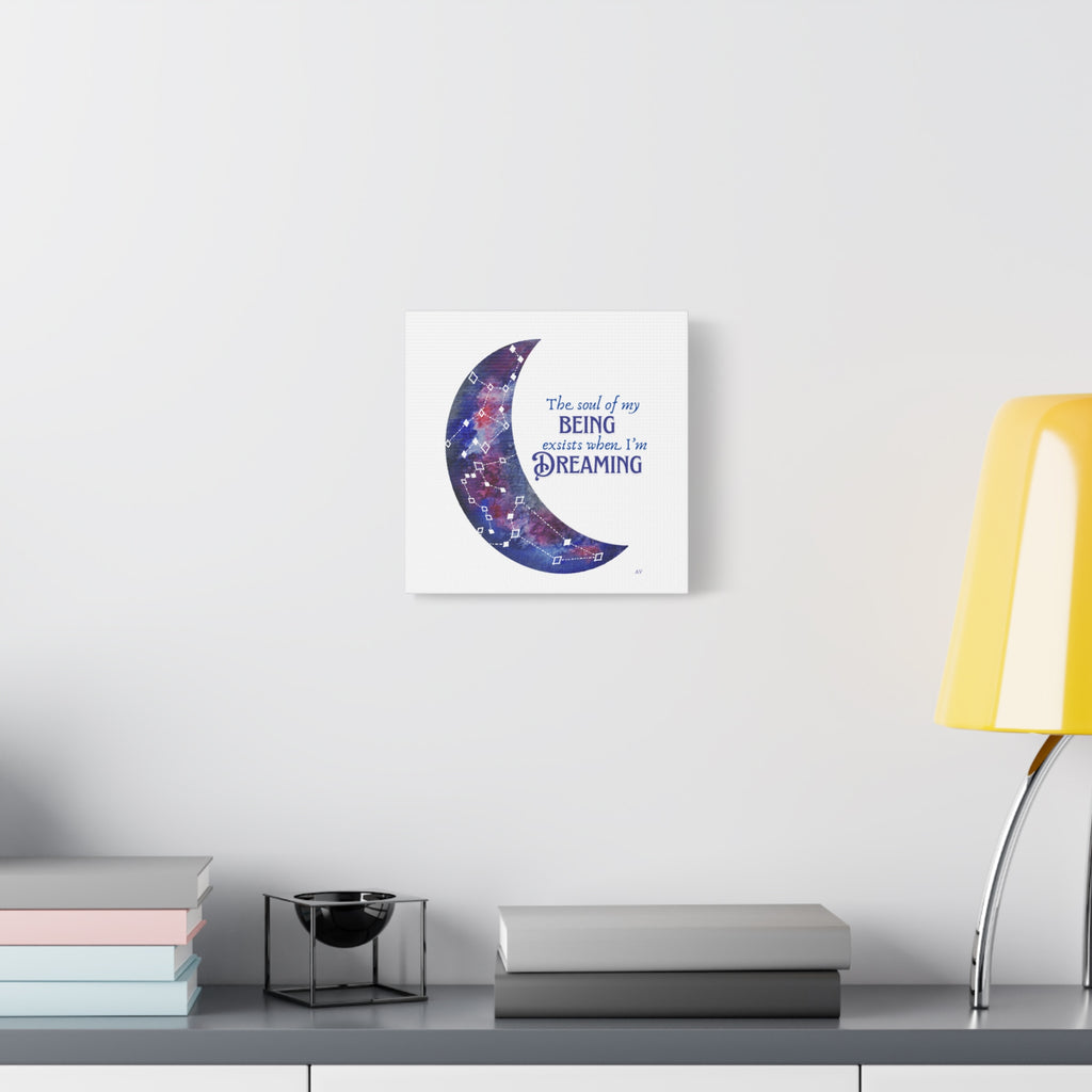 Whimsical Dream Canvas Wall Art, Inspirational Moon Decor, Bedroom Decoration 