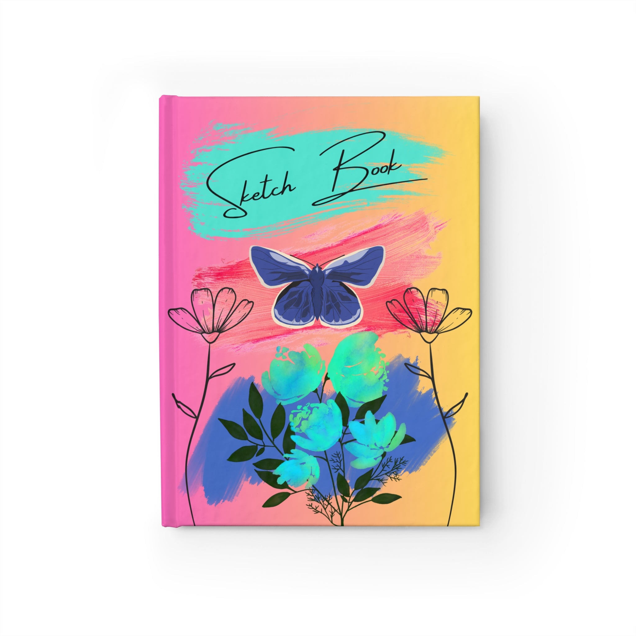 Neon Floral Butterfly Sketchbook 