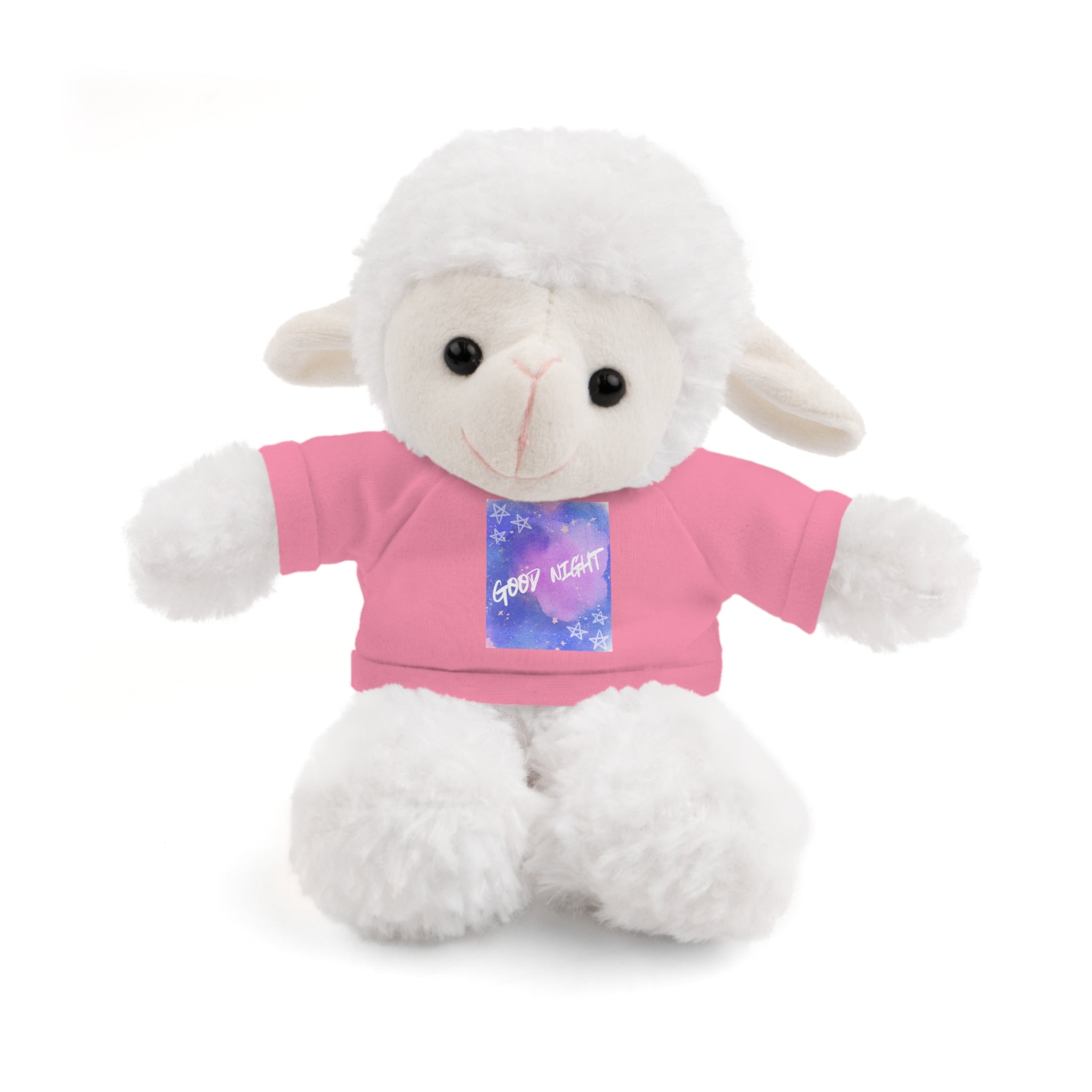 Cozy Buddy: Cute Stuffed Bunny or Sheep with Tee - 'Good Night' 