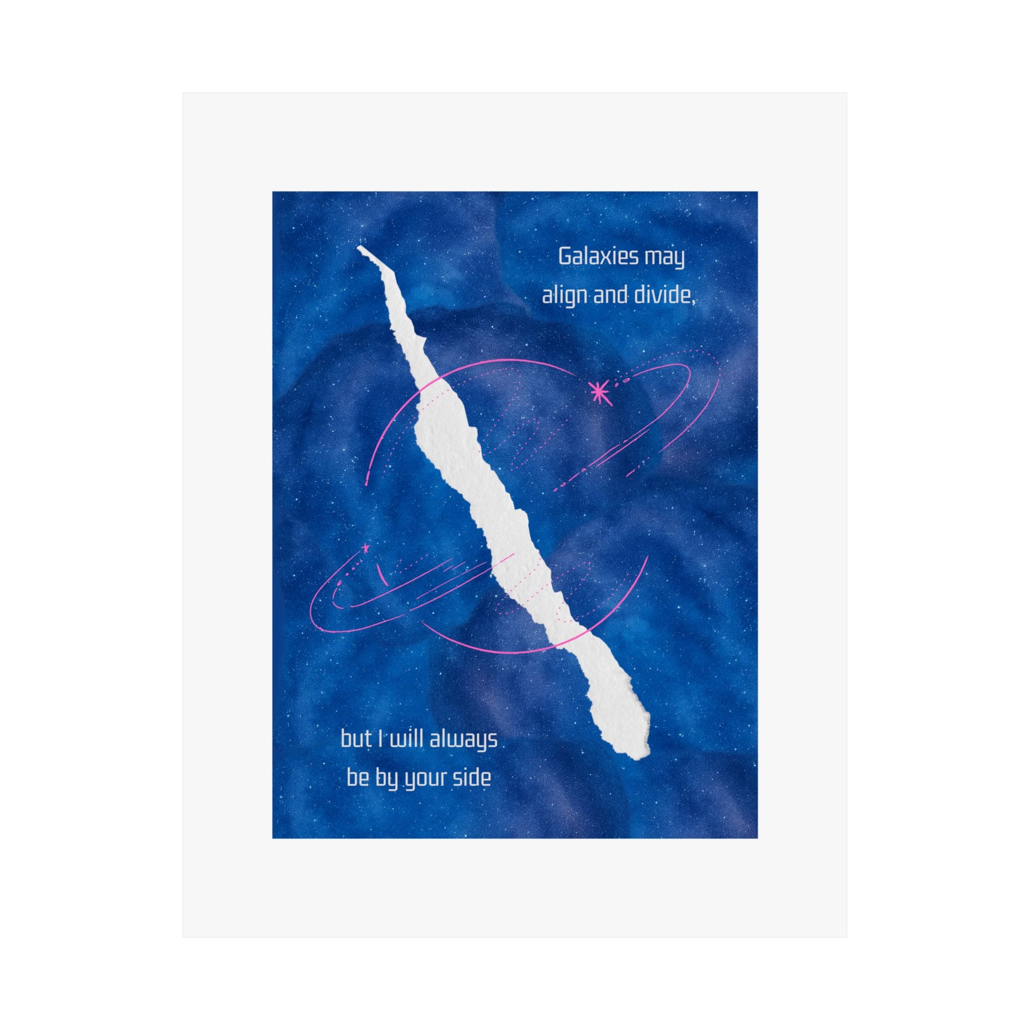 Galactic Love Poster | Celestial Wall Art for Home Decor, Romantic Gift, Space-themed Art 