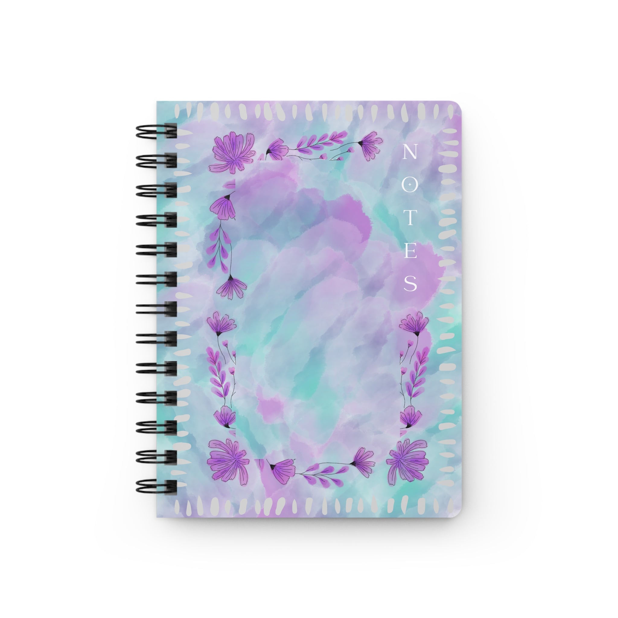 Watercolor Lavender Notes Spiral Journal 