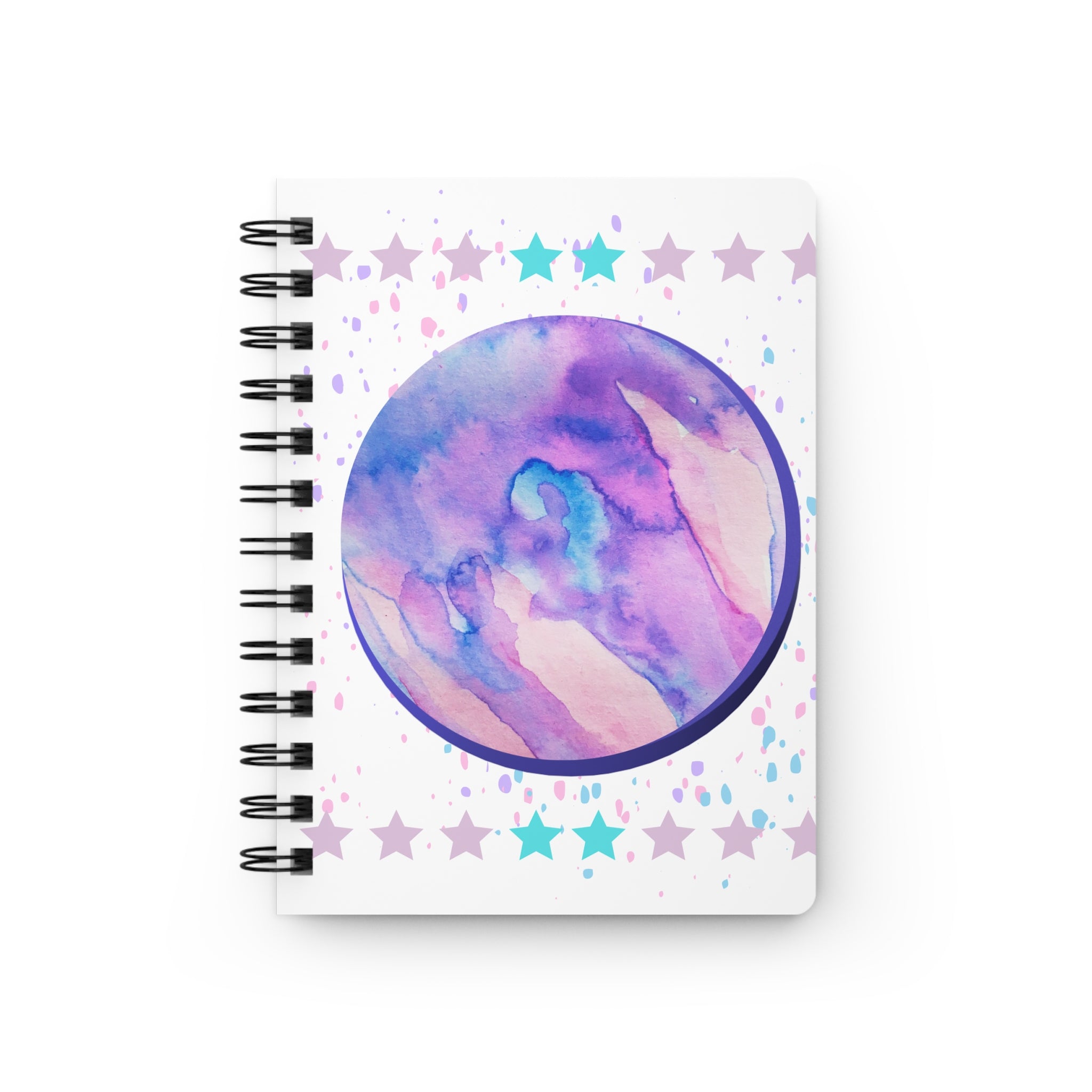 Watercolor Stars Spiral Journal 