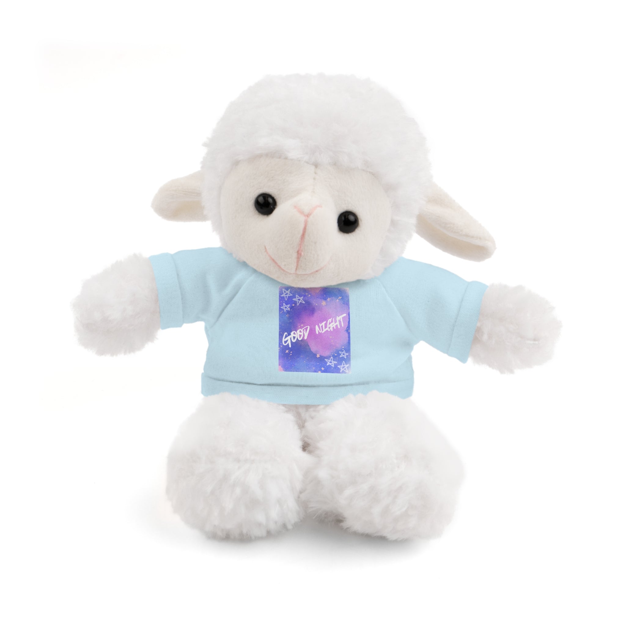 Cozy Buddy: Cute Stuffed Bunny or Sheep with Tee - 'Good Night' 