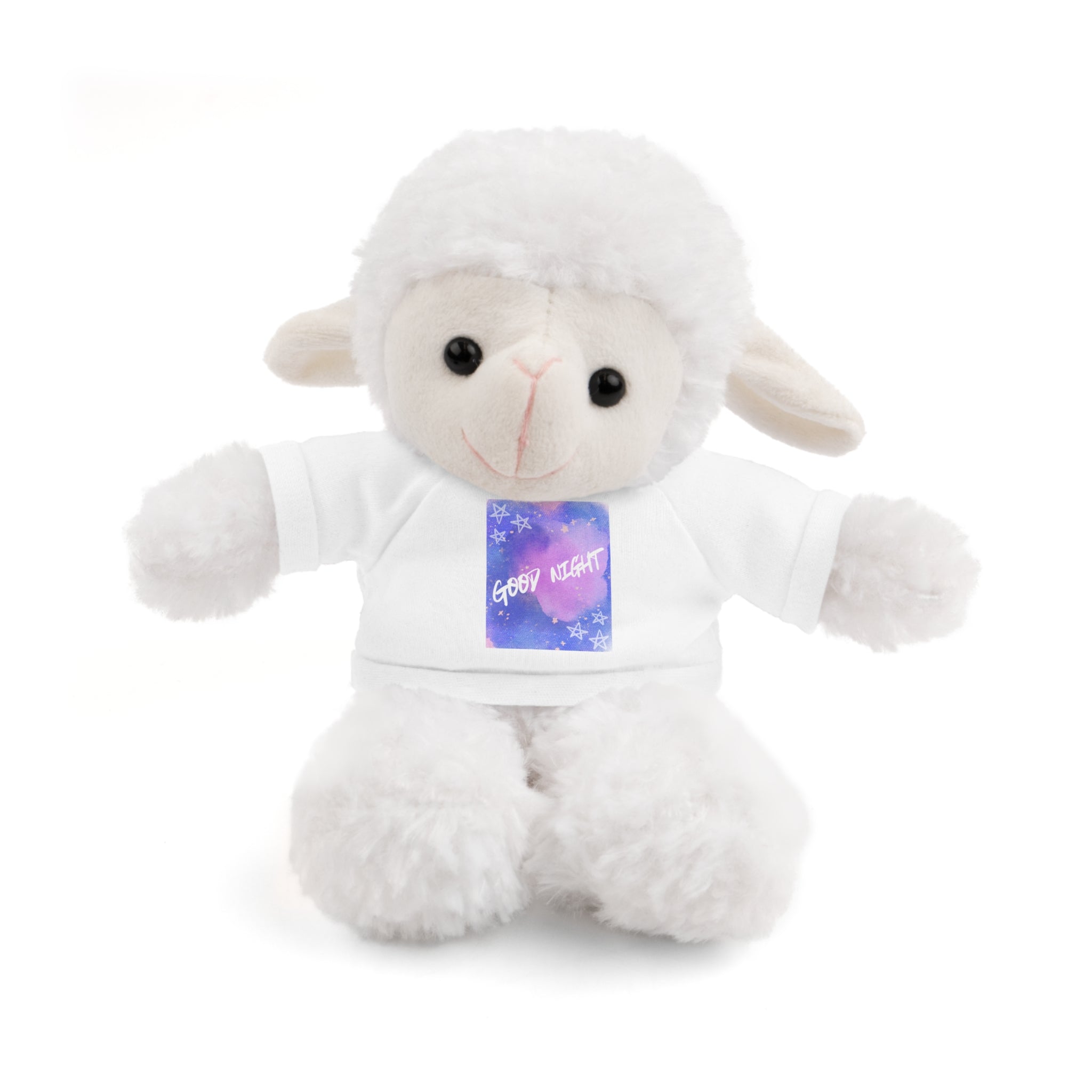 Cozy Buddy: Cute Stuffed Bunny or Sheep with Tee - 'Good Night' 