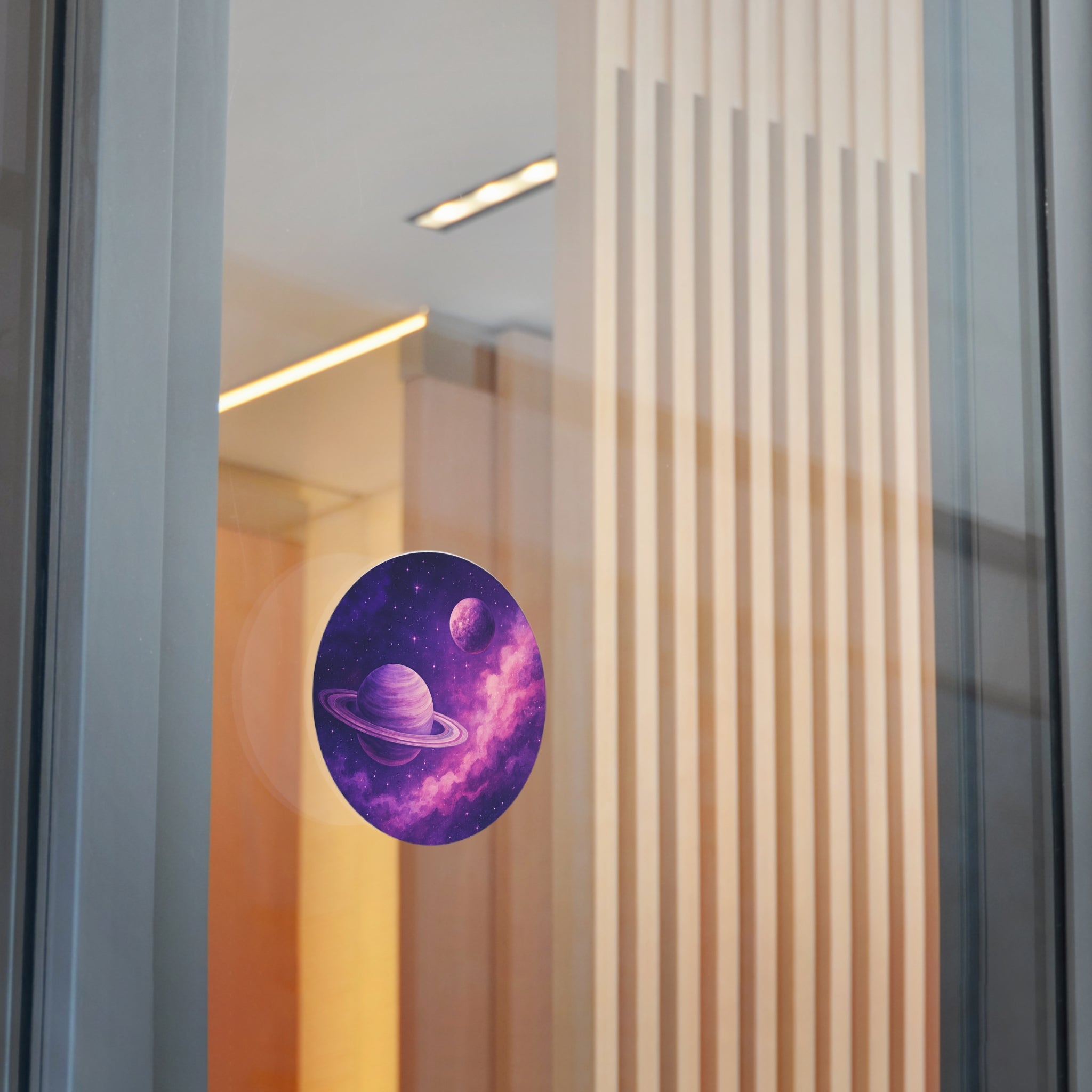 Saturn, Space Sticker, Round Vinyl Stickers 