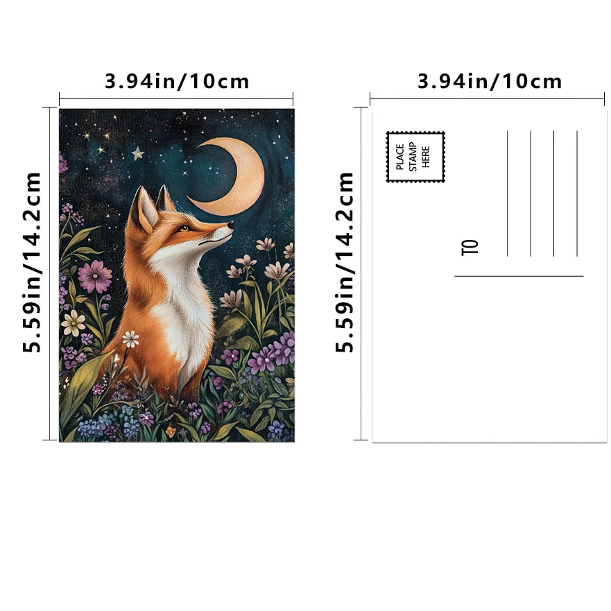 32pcs Stickers, dreamy forest animal illustrations, night scenes + small animals 