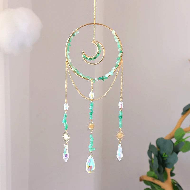 Natural Crystal Sun Catcher Crystal Hanging Suncatcher for Home Decoration Wind Chime 