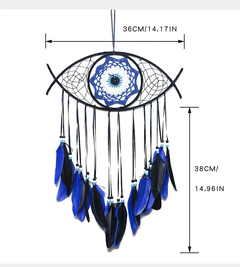Evil Eye Dream Catcher, Boho Room Decor , Wall Hanging 