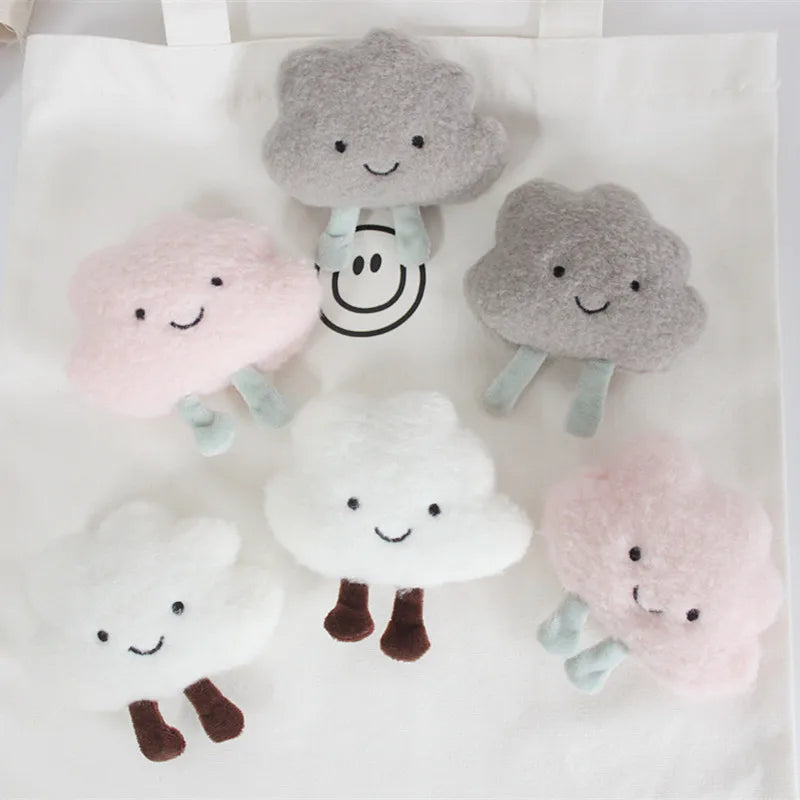 Cute Smiling Cloud Pin Brooch Plush Brooch for Bags, Clothes, Accessories 
