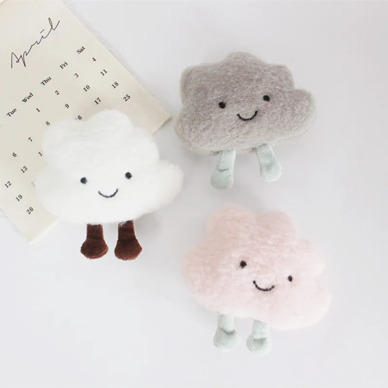 Cute Smiling Cloud Pin Brooch Plush Brooch for Bags, Clothes, Accessories 