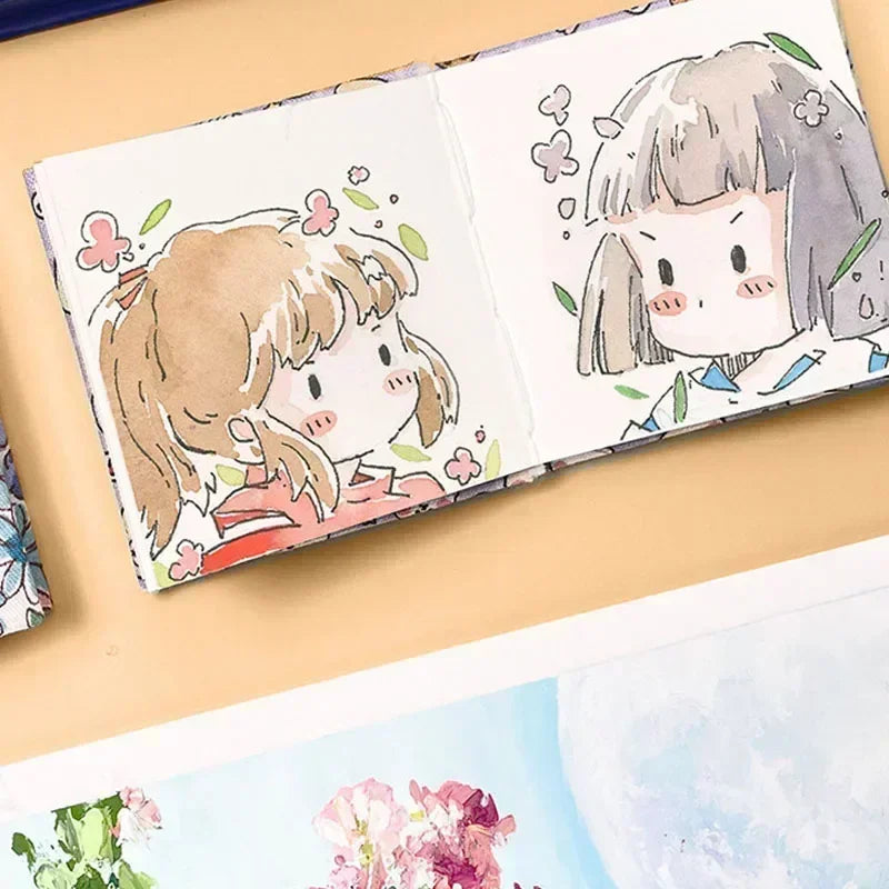 Nature Mini Fabric Sketchbook Square 20 Sheets Travel for Painting for Drawing 