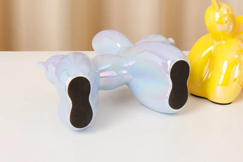Balloon Dog Ceramic Sculpture, Figurine Statue, Home Office Decoration 