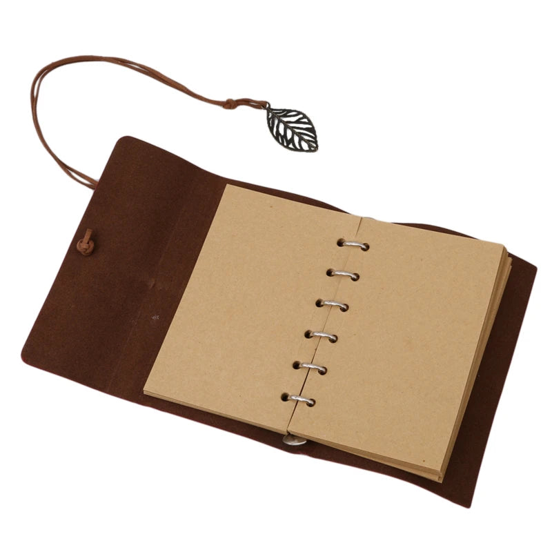 Leather Leaf Notebook, Diary, Notepad 4x6 inches 
