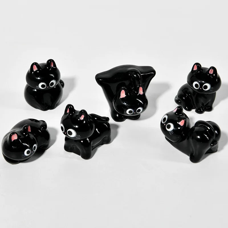 Cute Black Cats Figurine, Desktop Room Decoration 