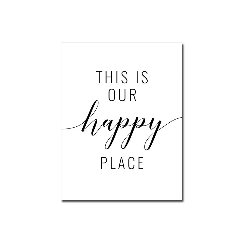 Happy Place Home Canvas Art Living Bedroom Decor 