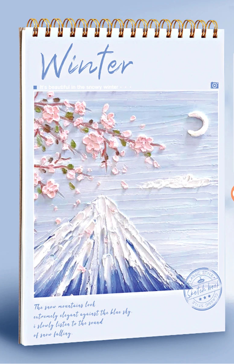 Cherry Blossom Sketchbook A4 Drawing Paper No bleed Supplies for Artist Watercolor Oil Painting Stationery Supplies 