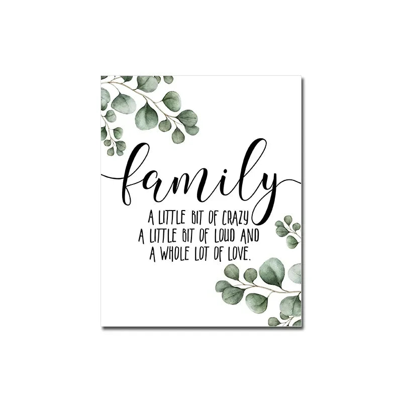 Love Family Quote Canvas Wall Art Poster Love Living Bedroom Decor 