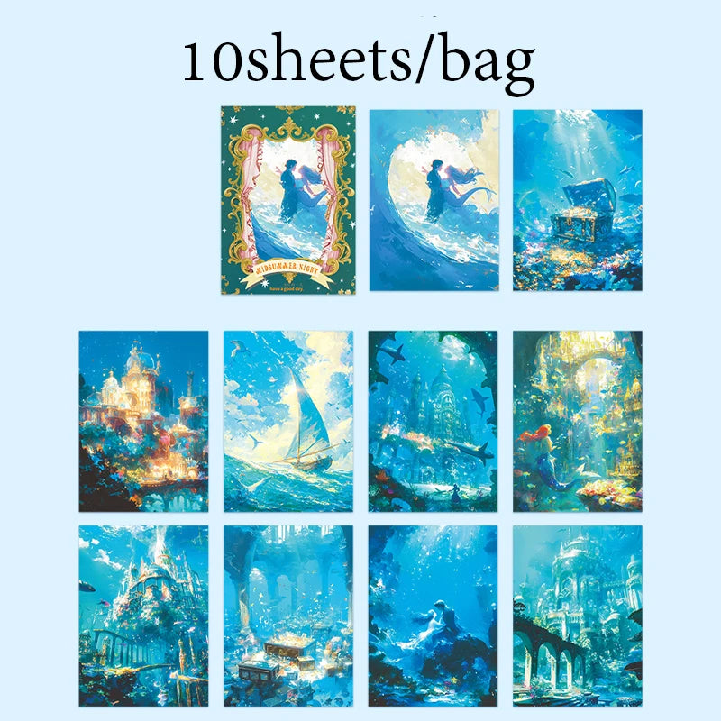 10 Sheets Dreamy Fairy Tale Stickers Theme, Fit for DIY, Scrapbook, Phone Case, Notebook & More Decorations 