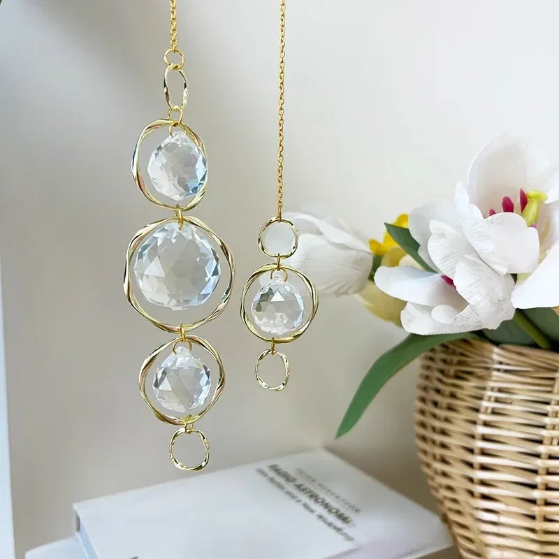 Crystal Suncatcher Hanging Decoration Rainbow Maker Light Catcher Crystal Ball Prism for Garden Outdoor Decor Window Decor Gift 
