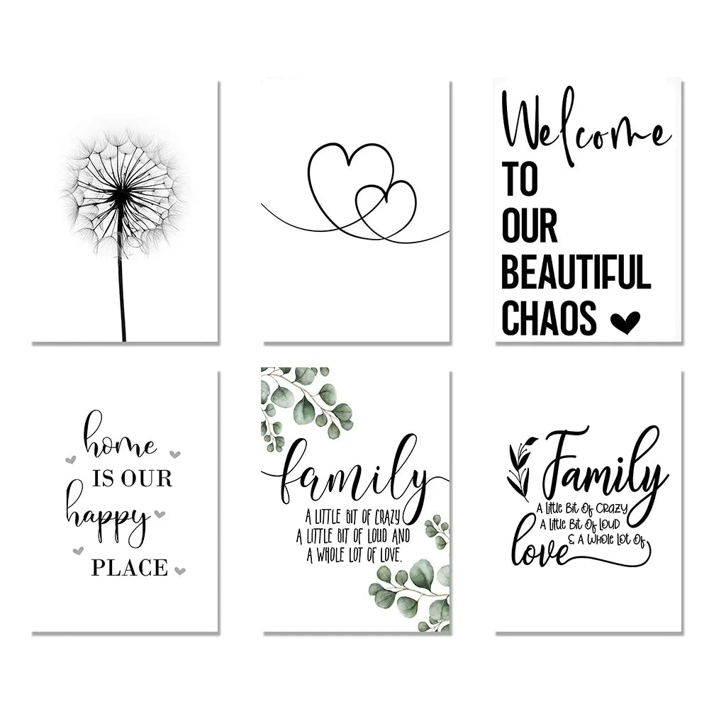 Welcome Canvas Wall Art White Poster Living Bedroom Decor 