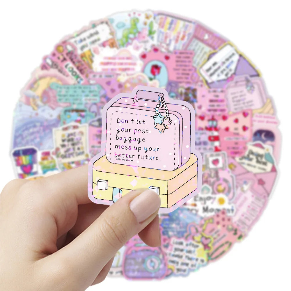 50Pcs Bright Fun Inspirational Stickers Motivational Stickers Phone Laptop Decals 