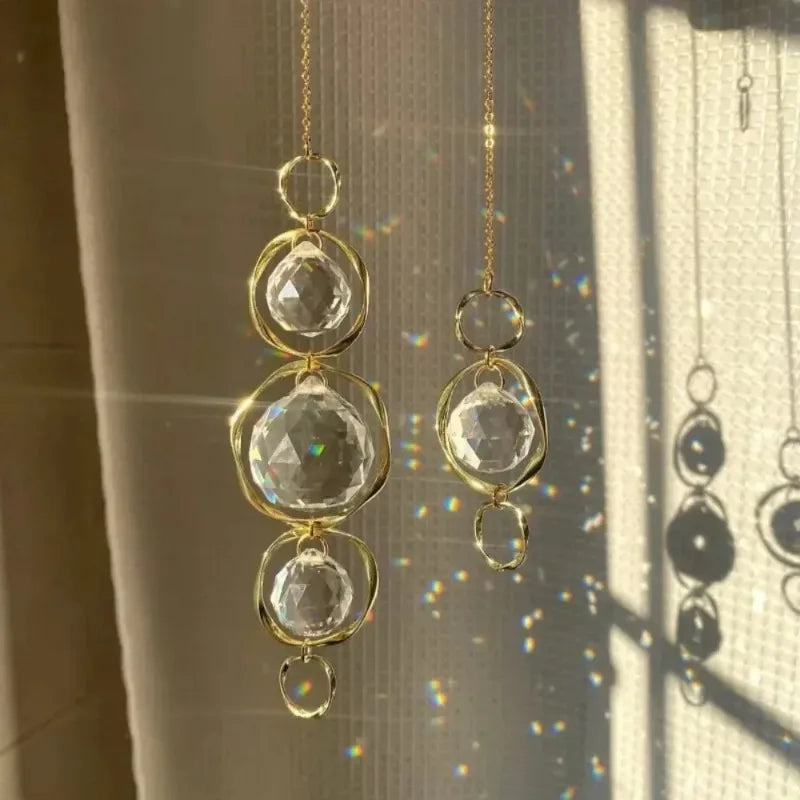 Crystal Suncatcher Hanging Decoration Rainbow Maker Light Catcher Crystal Ball Prism for Garden Outdoor Decor Window Decor Gift 