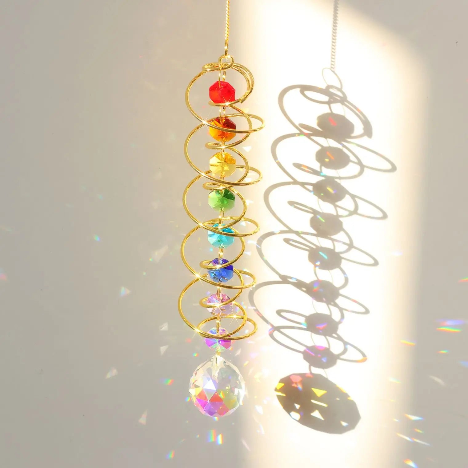 Rainbow Crystals Spiral Crystal Ball Suncatcher, Rainbow Maker, Garden and Outdoor 