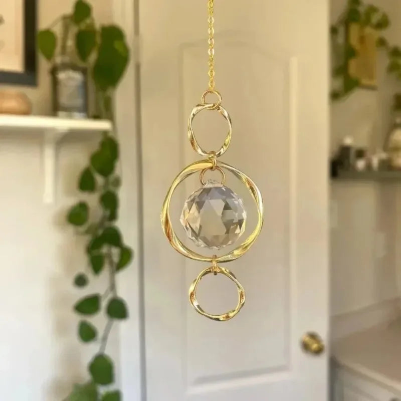 Crystal Suncatcher Hanging Decoration Rainbow Maker Light Catcher Crystal Ball Prism for Garden Outdoor Decor Window Decor Gift 