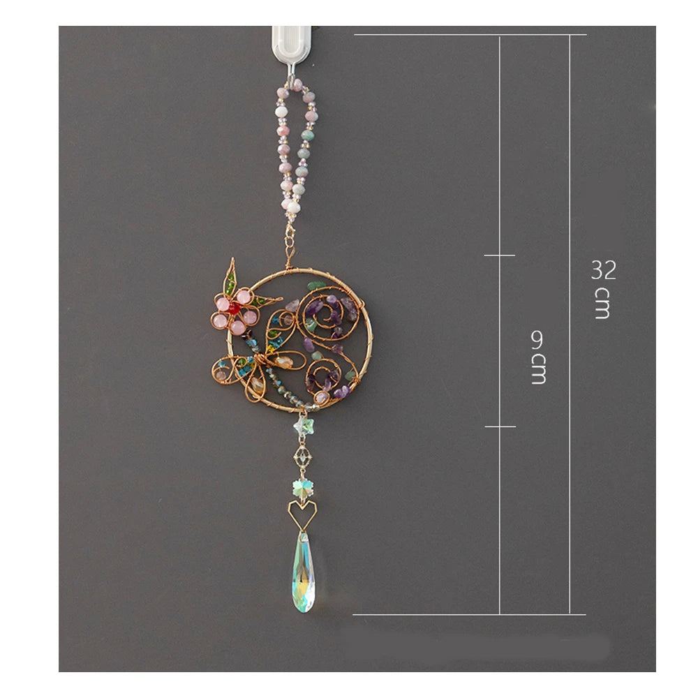 Crystal Dragonfly Sun Catcher Prism, Home and Garden Hanging Decorations, Art 