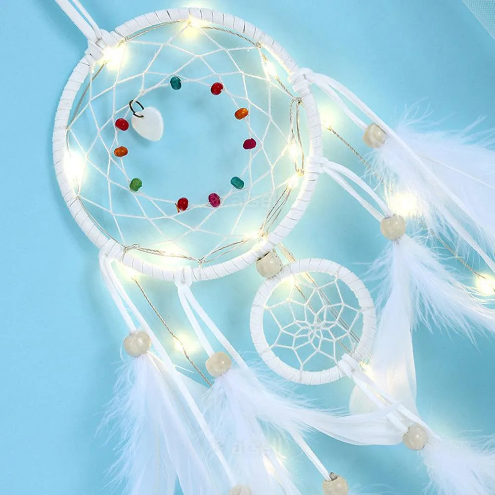 White Pastel Dream Catcher, Light and Home Decor, Wall Hanging 