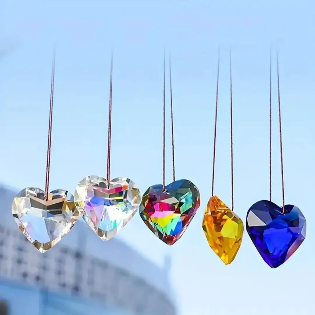 1pcs Heart Shaped Suncatcher For Window, Crystal Rainbow Maker, Pendant For Home Decor 